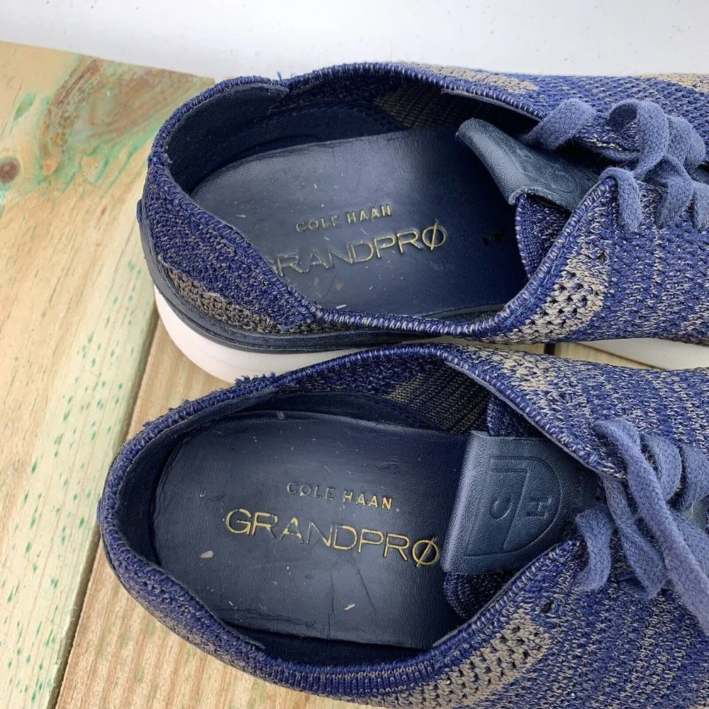 Cole Haan Mens Size 9 M Shoes Grandpro Runner Stitchlite Knit Navy Blue C27763